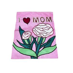 Small I Love Mom Floral Garden Flag Mothers Day Mom Grandma Gift Christmas